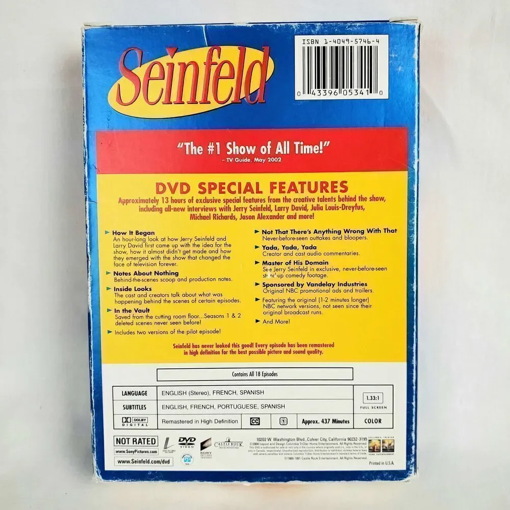 Seinfeld Season 1 & 2 DVD 4-disc Set